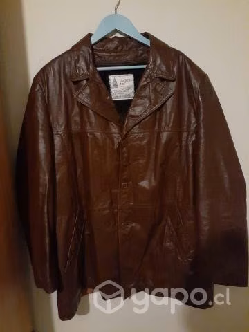 Chaqueta de cuero café vintage