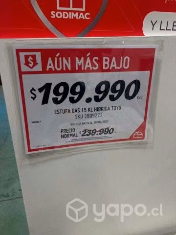 Estufa Gas Hibrida 15kg Calefactor Toyotomi 4900kc - Imagen 2