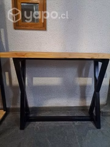 Mesa de arrimo fierro pino oregon
