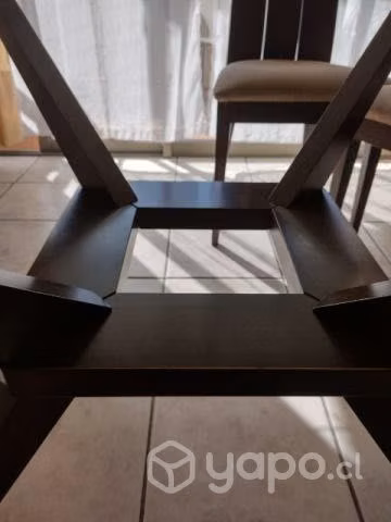 Elegante comedor grande mesa de vidrio