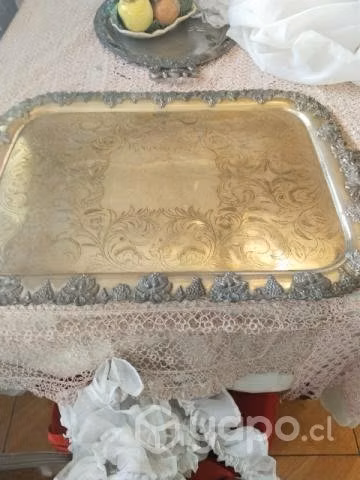 Bandeja de Plaqué Sheffield con mesa