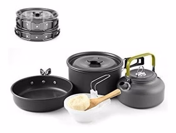 Set Ollas Y Tetera Camping, Ultraligero