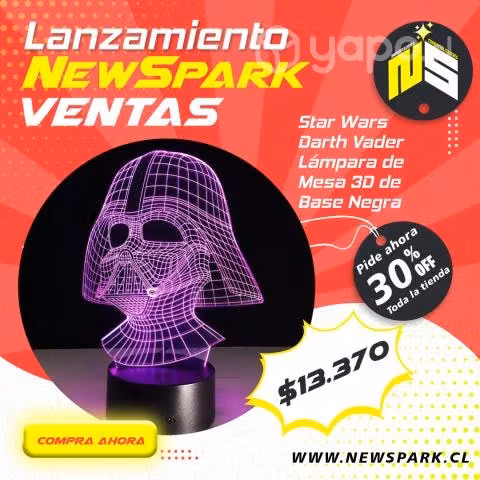 Lámpara de Mesa Star Wars Darth Vader 3D