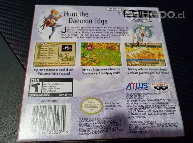 Summon Night: Swordcraft Story 2 CIB - GBA GameBoy - Imagen 3