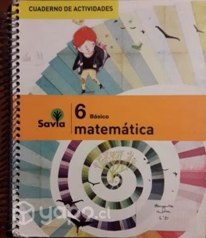 Libro Matemática 6 Savia + cuaderno actividades