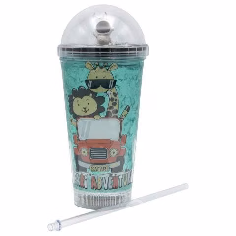 Vaso Verde Safari Diseño Astronauta Glitter y Luz
