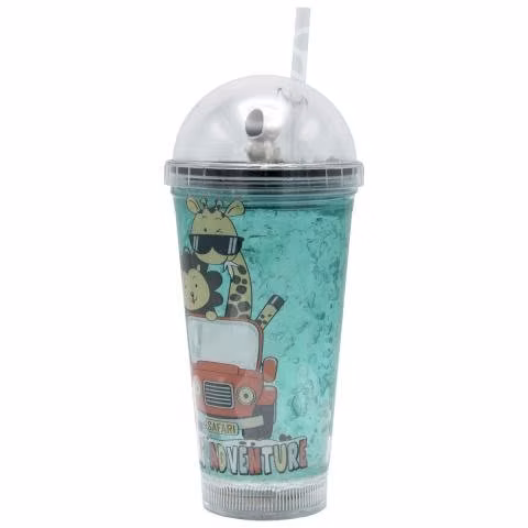 Vaso Verde Safari Diseño Astronauta Glitter y Luz