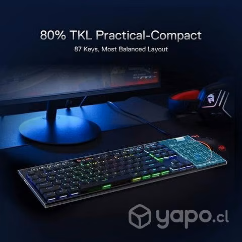 Teclado Mecanico Horus TKL wireless Gamer Redragon - Imagen 2