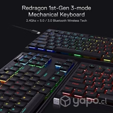 Teclado Mecanico Horus TKL wireless Gamer Redragon - Imagen 3