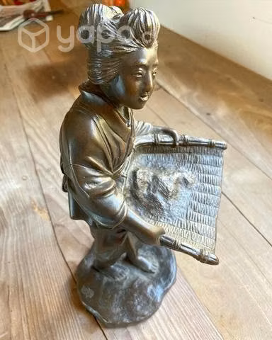 Antigua escultura bronce japonés Meiji firmada