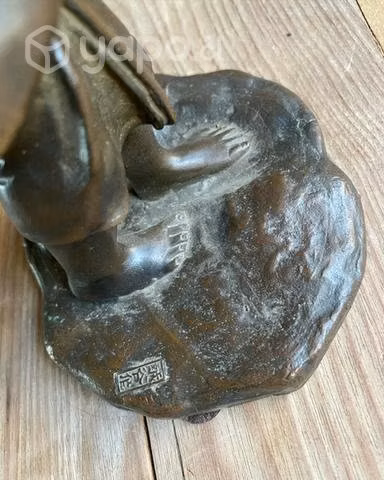 Antigua escultura bronce japonés Meiji firmada