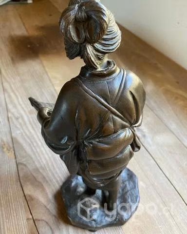 Antigua escultura bronce japonés Meiji firmada