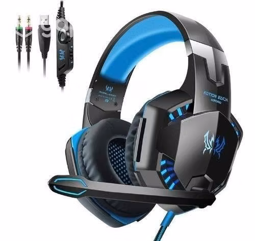 Audífonos gamer Kotion Each G9000 black y blue