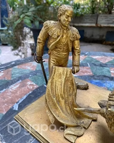 Antiguo tinteroBronce sólido europeo siglo XIX