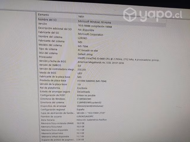 Computador Gamer perfecto estado, venta por apuro.