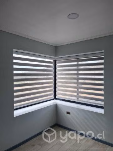 Cortina roller duo 165x240cm color madera