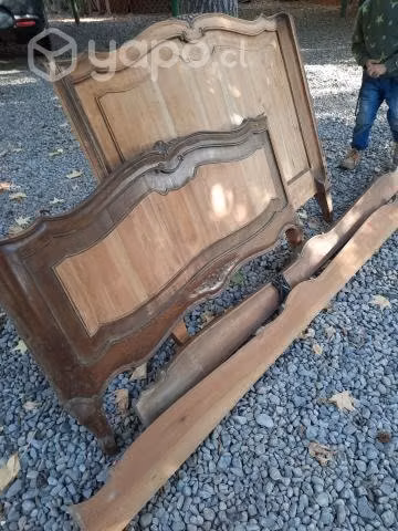 Cama antigua madera una plaza y media - Imagen 2