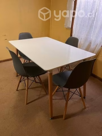 Comedor Eames Rectangular 4 Sillas