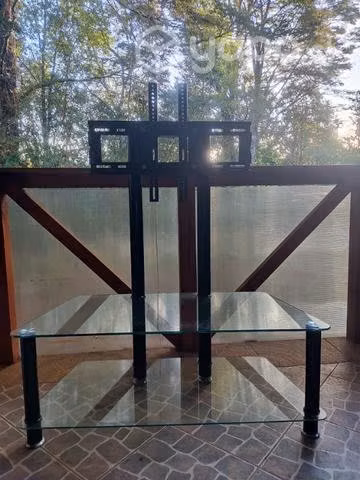Rack de vidrio con soporte TV