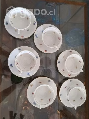 Juego de té de porcelana alemana. Vabaria