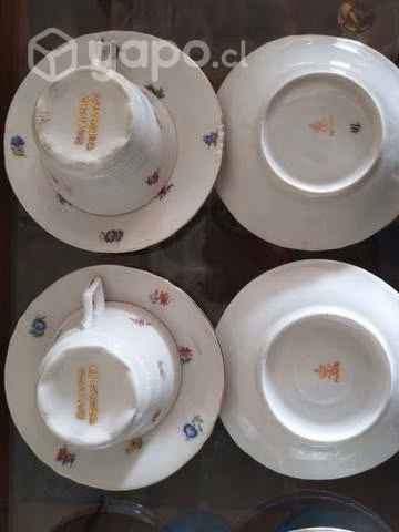 Juego de té de porcelana alemana. Vabaria