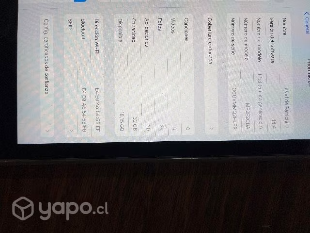 IPad A1822 5ta Generación 32 GB