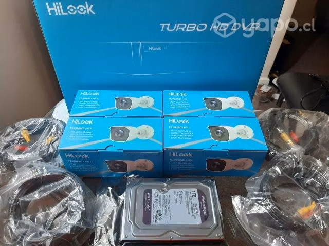 Kit 4 Canales Hilook 4 Camaras HD 720p Domo/Bala