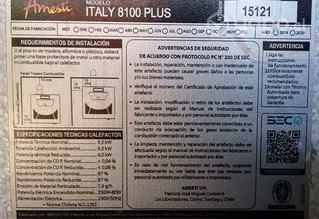 ESTUFA A Pellets AMESTI - Imagen 3