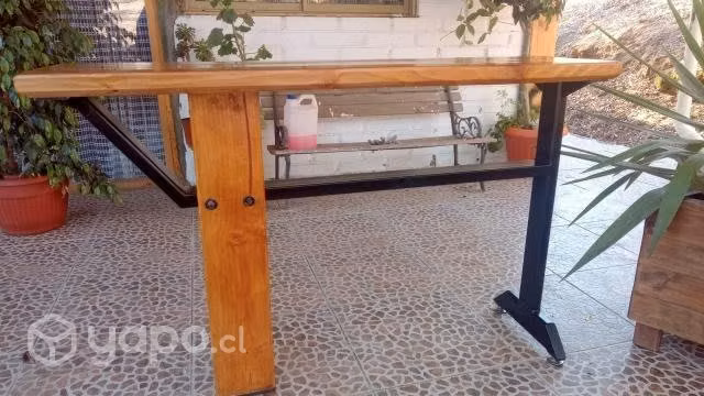 Mesa arrimo metal madera Horcón Rústico