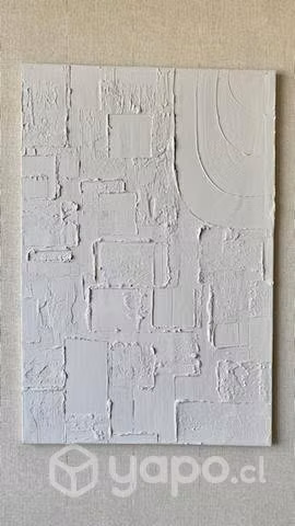 Cuadro Blanco Elegante Textura Minimalista
