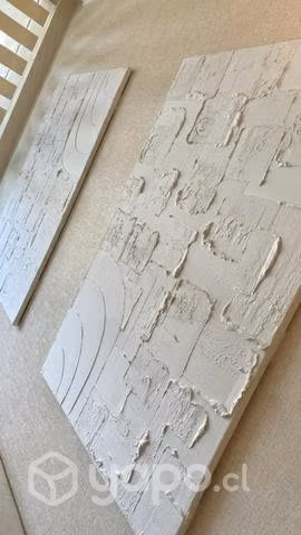 Cuadro Blanco Elegante Textura Minimalista