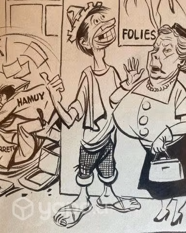 Antiguas caricaturas chilenas originales 25 Stock