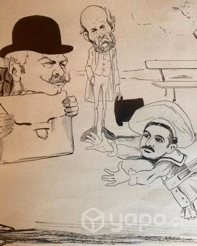 Antiguas caricaturas chilenas originales 25 Stock