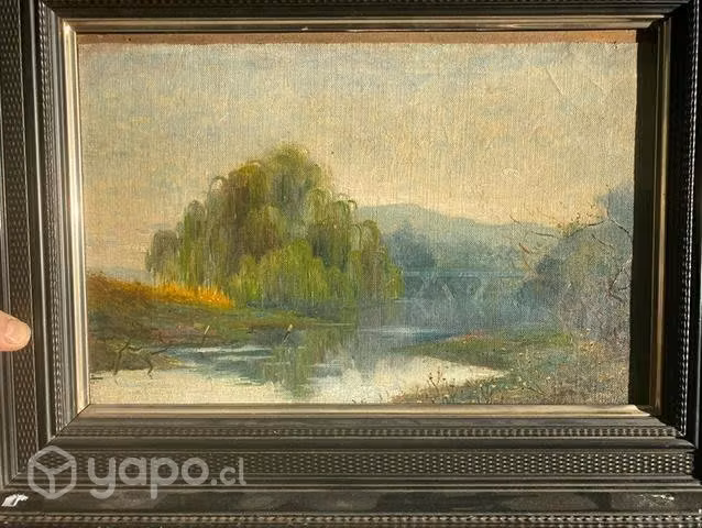 Antigua pintura Chilena Alfredo Helsby óleo tela