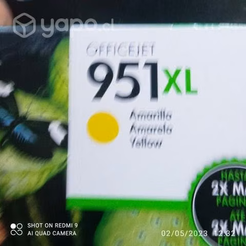 Tintas hp 951xl colores originales de alta