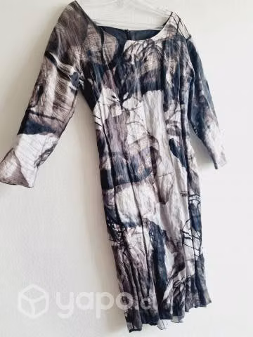 Vestido 100%seda. Estampado tela satinada. S - Imagen 2