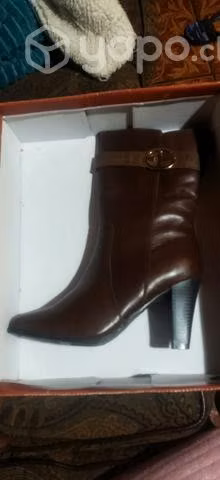 Botas cuero cafe - Imagen 4