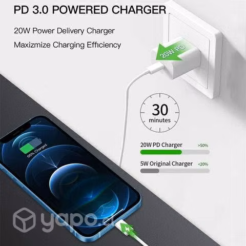 Combo Base De Carga 20w + Cable Lightning a USB-C