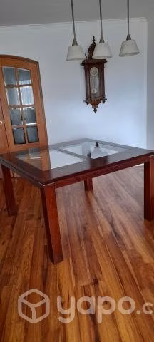 Mesa comedor madera y cubierta vidrio - Imagen 3