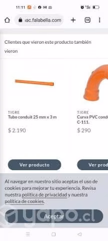 Tubo conduit 25 mm x 3 mtrs