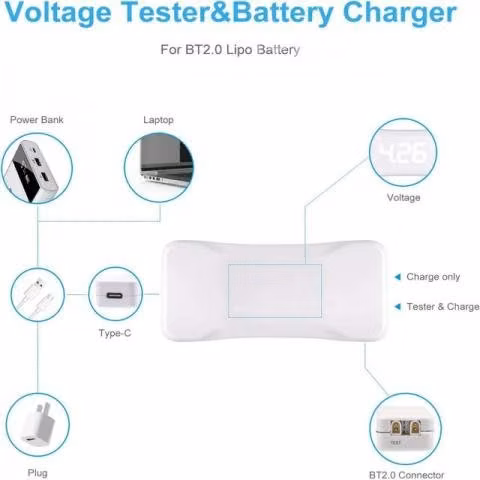 Betafpv Cargador De Batería Bt2.0 Y Medidor voltaj