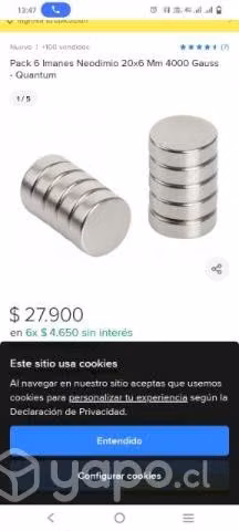 Imanes biomagnetismo 4800 gauss
