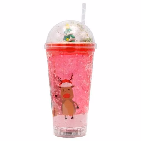 Vaso Rojo Árbol De Navidad Glitter y Luz
