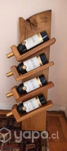 Caba para 4 vinos, encina y rauli. Confección art