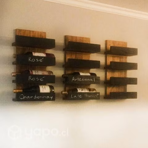 Cava Vinos Premium 4 Espacios Pared Madera Con Piz - Imagen 5