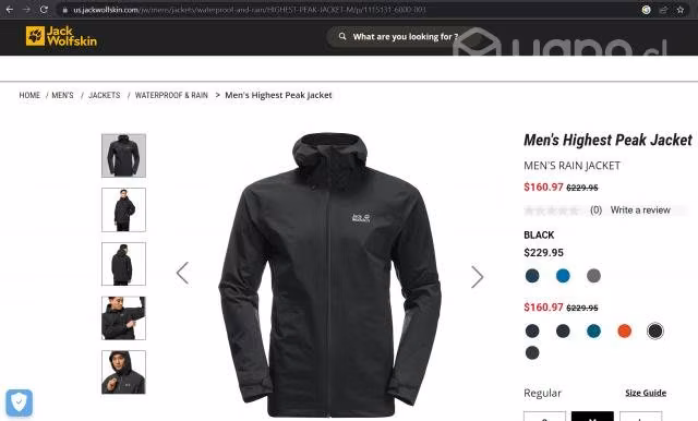 Chaqueta Jack Wolfskin Highest Peak talla M Hombre