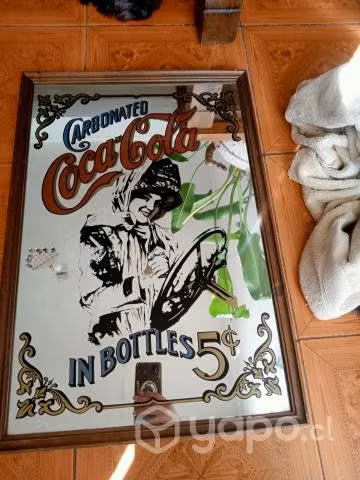 Cuadros espejos antiguos coca cola
