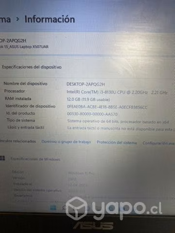 Notebook Asus X 507 ua