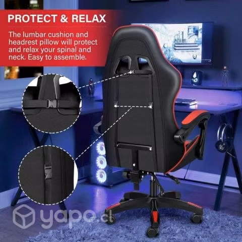 Silla Gamer Profesional Oficina Roja