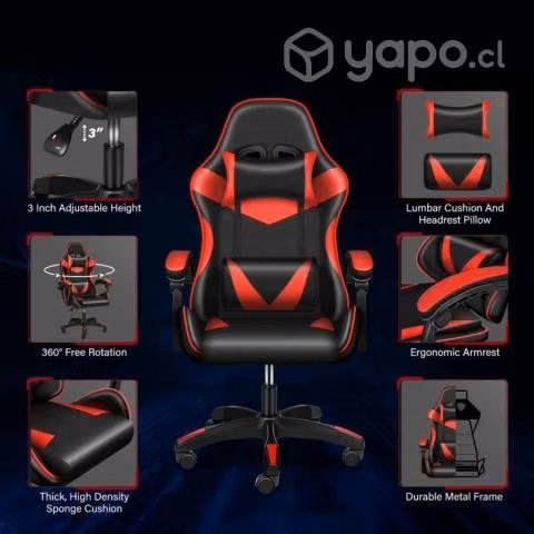 Silla Gamer Profesional Oficina Roja